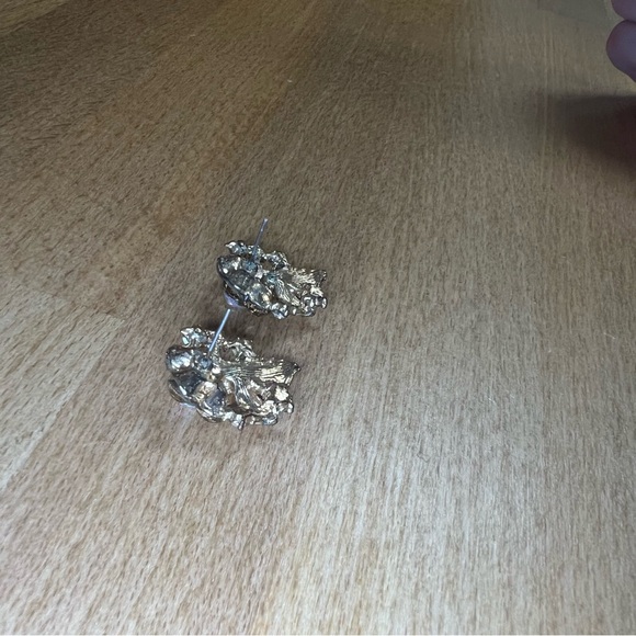 Crystal unicorn sparkle cluster medium stud earrings gold tone bling shiny - Picture 2 of 6